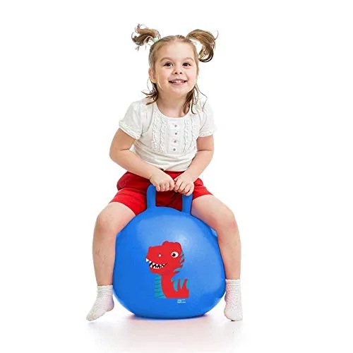 VUNEXO Rubber Bouncing Space Hopper Ball Hop Hopping Inflatable Bouncer Hoppity Hop Jumping Children Yoga Outdoor Game Jump Ball Handle Ride-On Toy-Bouncy Kids (40 Cm), Multicolour