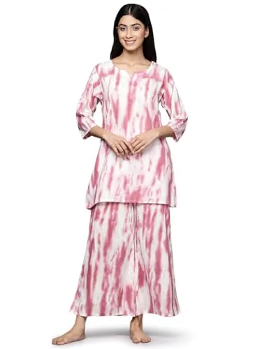 Gerua By Libas Printed Cotton Night Suits | Sleep wear Pink