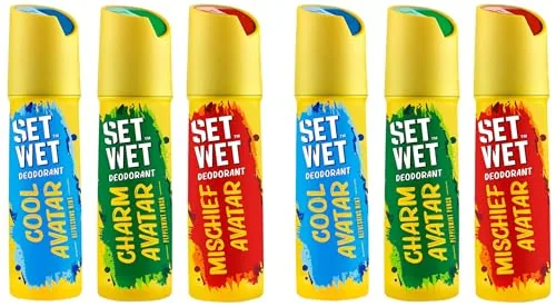 SET WET Deodorant Spray Perfume Cool, Charm & Mischief Avatar for men, 150ml (Pack of 6)