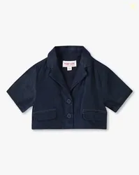 POINT COVE Girls Cropped Blazer with Notched Lapel