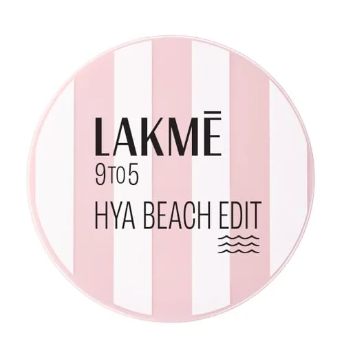 Lakme 9to5 Hya Matte, Beach Edit Cushion Foundation, C 390-Cool Cocoa, Matte Finish, Buildable Coverage, SPF 40, 12 gm