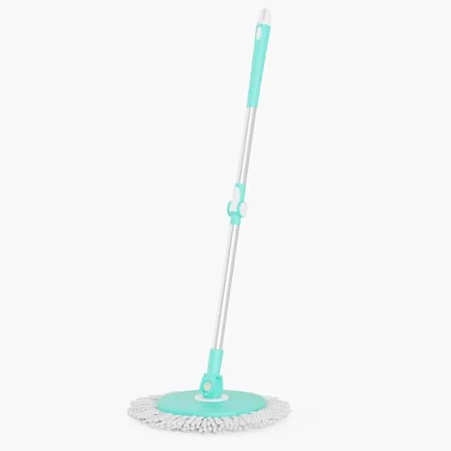 Vivela Spin Mop | Extendable Stainless Steel Handle | 360° Rotating Microfiber Mop Head | Wet & Dry Floor Cleaning | Adjustable Height | Reusable Pad | Ideal for Tile, Marble