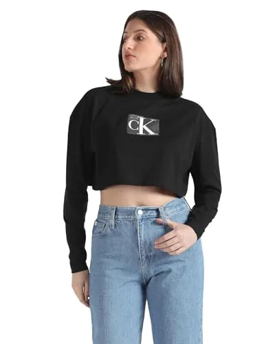 Calvin Klein Women Black Color T-Shirt (XL)