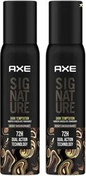 AXE SIGNATURE Dark Temptation Deodorant No Gas Body Perfume Deodorant Spray  -  For Men 400 ml, Pack of 2