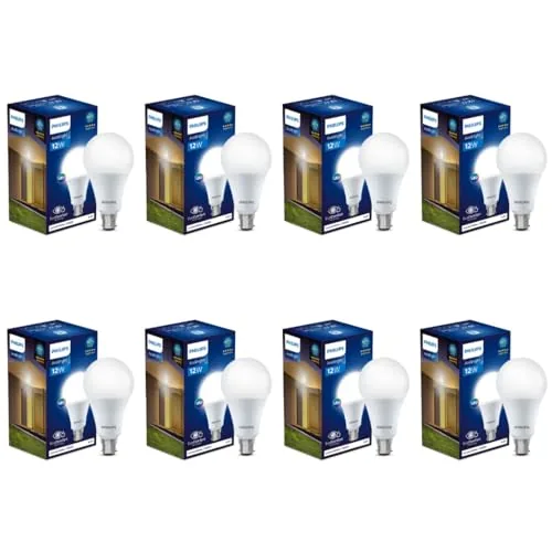 PHILIPS Base B22 12-Watt (Pack of 8, Cool Day Light) | LED bulb