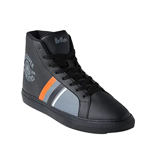 Lee Cooper Polyurethane High Tops Lace Up Mens Boots (BLACK, SIZE_41)