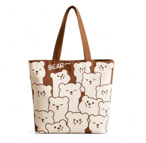 THE SACK CO. Large Canvas Tote Bag for Women, Zipper Handbags for Women Inner Pocket for Shopping, Office & Daily Use
