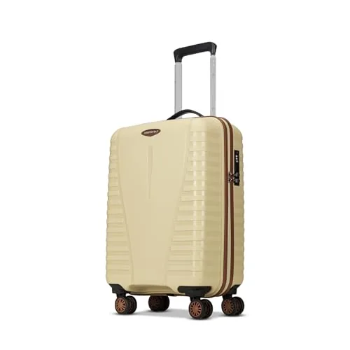 Aristocrat Airpro Max 8-Wheel Cabin, Hard Case Trolley Bag, Mojave Desert | Durable Polypropylene Case, Lightweight, Combination Lock, Sturdy Zipper, Compact Travel Luggage, 3-Year Global Warranty