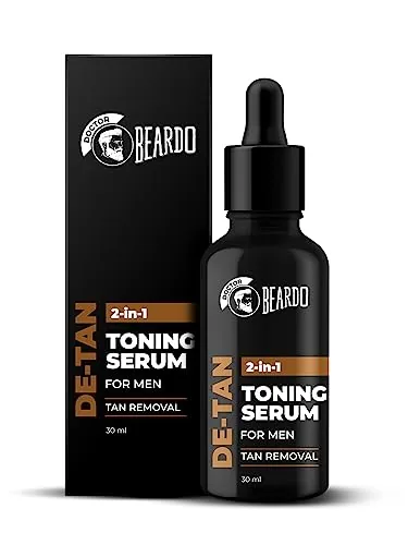 Beardo 2-in-1 Detan Serum + Toner For Men, 30ml | Face Serum For Men | De tan Serum with AHA & Plant Collagen | Brightens Complexion, Removes Dead Skin