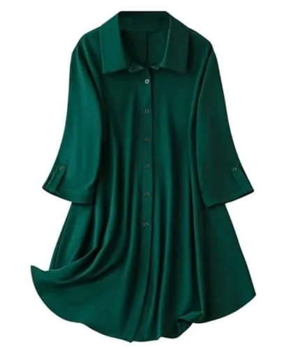 Leriya Fashion Rayon Women Above The Knee Western Dress Green