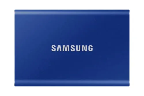 Samsung T7 1TB, Portable SSD, up to 1050MB/s, USB 3.2 Gen2, for Photography, Gaming, Students & Professionals, External Solid State Drive (MU-PC1T0H), Blue