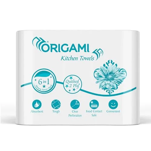 Origami Online Only Kitchen Tissues | 2 Ply | Pack of 6 | 60 Pulls Each