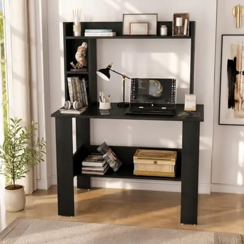 SPYDER CRAFT Engineering Wood Modern Computer Table Office Desk Study Table for Office Work from Home Kids Study Room Workstation Color -Black