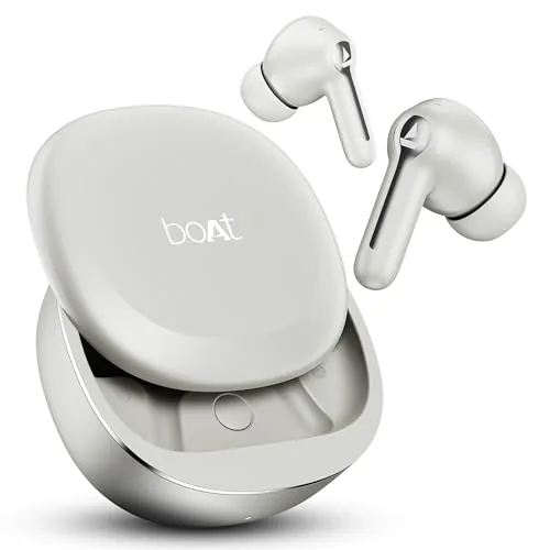 boAt Airdopes Prime 511, Volume Swipe Control, 50hrs Battery, 4Mics ENx, Multipoint Connection, App Support, Bluetooth Earbuds, TWS Ear Buds Wireless Earphones with mic (Zinc White)