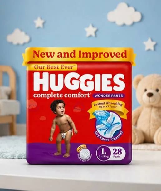 Huggies Baby Diaper Pants Large L 28 Count Leak Protection Pant Diapers - L