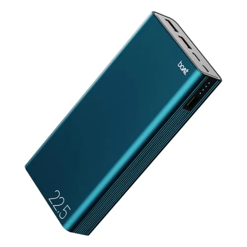 boAt (2026 Launch) Energyshroom PB401 20000 mAh 22.5W Fast Charging Power Bank (4X Output Ports, Supports Android, iPhone, Tablets, Earbuds, etc.), USB Type C (Sapphire Blue)