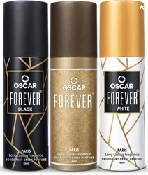 OSCAR Forever Paris+ Forever White + Forever Black Body Deodorant Spray 40ml Each Deodorant Spray  -  For Men & Women (120 ml, Pack of 3)