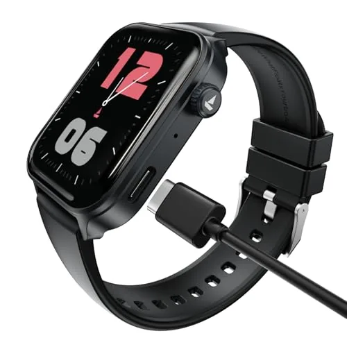 boAt Storm Call 4 India's first Smartwatch with Type-C Charging,1.96”(4.97 cm) HD Display, Functional Crown, BT Calling, Sports Modes, Heart Rate, SpO2, Sleep & Stress Tracking, SOS,IP68(Active Black)