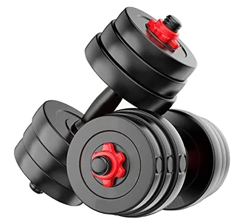 ENCANTO Polyvinyl Chloride (PVC) 8Kg Dumbbells Set,Fitness Kit For Unisex Whole Body Workout,Adjustable Dumble Exercise Set (8Kg Weight Plates(2Kgx4),Black