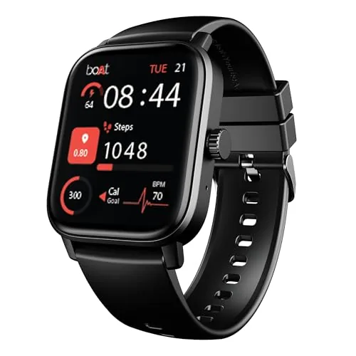 boAt Wave Call 3 Smartwatch 1.83” HD Display with Animated Watch Faces; BT Calling, Functional Crown, Multiple Sports Modes, IP68, HR, SpO2 Monitor, Smart Watches for Men & Women (Bold Black)