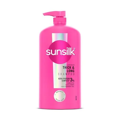 Sunsilk Luscious Thick & Long Shampoo 1L || with 3% KERA-PROTEIN COMPLEX for Thicker, Fuller & Bouncier Hair