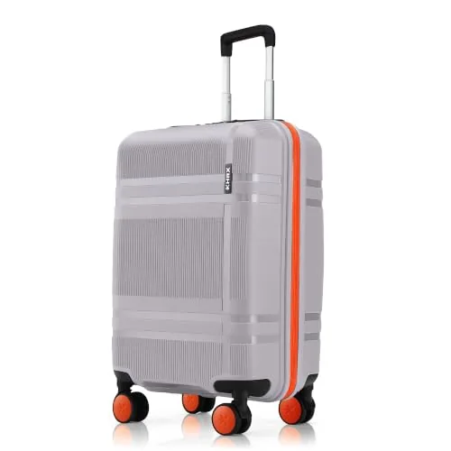 HRX Helium 3-Piece Luggage Set Blue Polypropylene Hard Shell Suitcase Set - Premium Travel Trolley Bags with 8 Spinner Wheels, Number Lock & Water Resistant Body