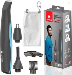 HAVELLS GS6532 5-in-1 Men's Grooming Kit with Protective Combs, Rechargeable Grooming Kit 45 min  Runtime 4 Length Settings (Grey)