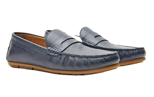 Symbol Premium Men's Smart Casual Driver Navy Leather Shoes_8 UK (SYP-M-CSH-DRV-01)