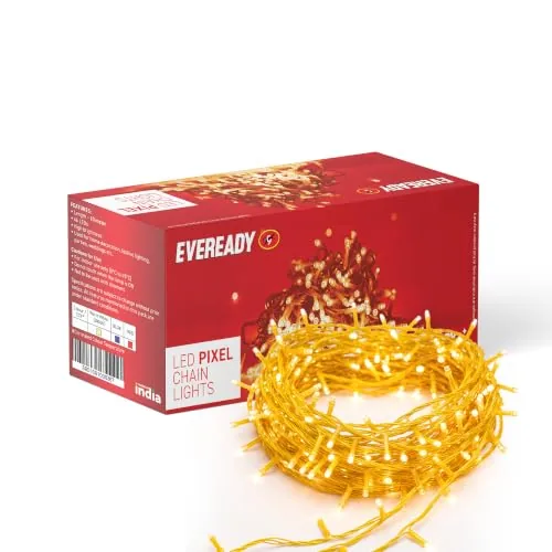 EVEREADY UTSAV 33 FEET, 46 LEDs String Lights, Warm White, Pk 1 | Premium, BIS Approved, Decoration Fairy Ladi Lights for Diwali, Weddings, Home Decor