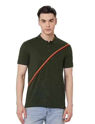 United Colors of Benetton Men's Regular Fit Polo Shirt (23A3099J3243I_Olive