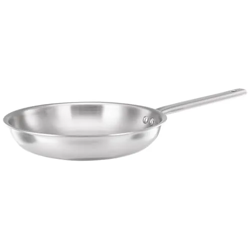 Amazon Brand - Solimo Triply Stainless Steel Frypan – 24 cm | 2.5 mm Thick Base | Even Heating | Induction & Gas Compatible | Scratch Resistant | Heavy Bottom | Non-Toxic Cookware