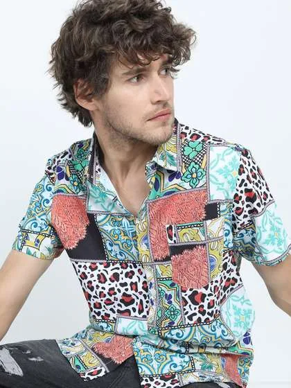 HIGHLANDER Men Multicoloured Slim Fit Printed Casual Shirt (40) by Myntra