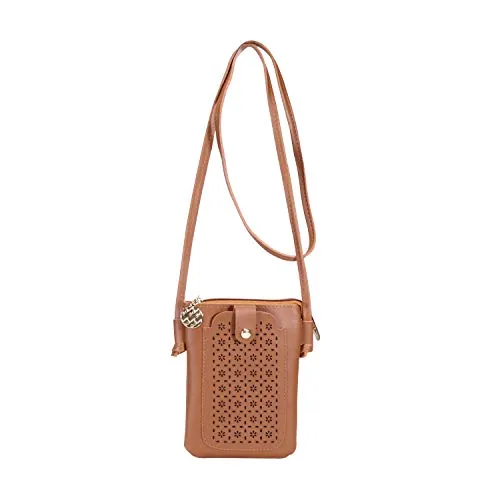 Donicy Desence Unisex Mobile Pouch Sling Bag (Brown)
