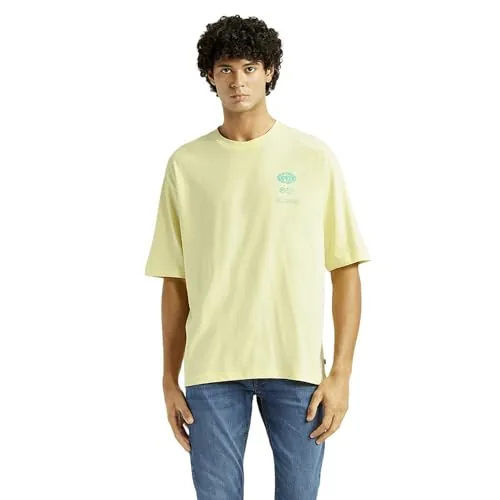 Levi's Men's Printed Regular Fit T-Shirt Yellow