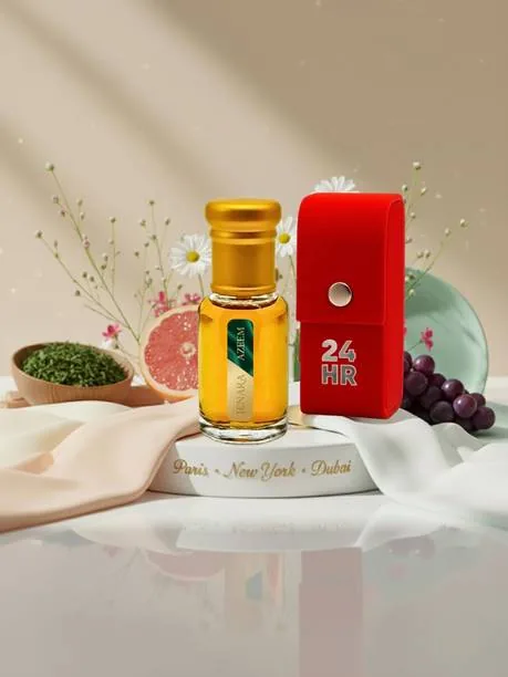 IENARA Azeem Ittar Premium Fresh Woody Fragrance Pure Kannauj Heritage Alcohol Free Floral Attar (Amber, Musk, White Oudh, Sandalwood, Floral, Citrus)