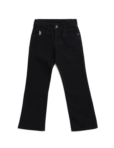 U.S. Polo Assn. Kids Bootcut fit Boys Cotton Jeans (UKJEN0470_Black_12M)