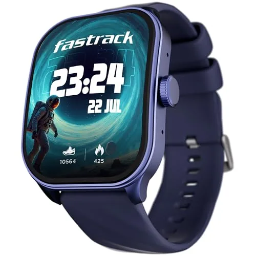 Fastrack Limitless FS2 Pro 1.96" AMOLED Smart Watch with BT Calling, AI Voice Assistant, 100+ Sports Modes, 5-Day Battery, Fast Charge, Health Tracking, – Smartwatch for Men & Women (Blue)