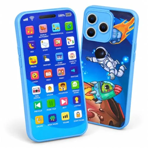 Lifelong Educational Smart Phone for Kids | Rechargeable Type C Talking Toy Phone | 24 Learning Modes with Music, Numbers, Animals & More | Educational Toy Phone Gift for Boys, Girls Age 6+ Months