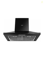 Glen Chimney Mia BLK 60 1100M3 BF LTW 1100 m3/h 60 cm Pyramid 60 cm| Baffle Filter | Low Noise Chimney Wall Mounted, Black