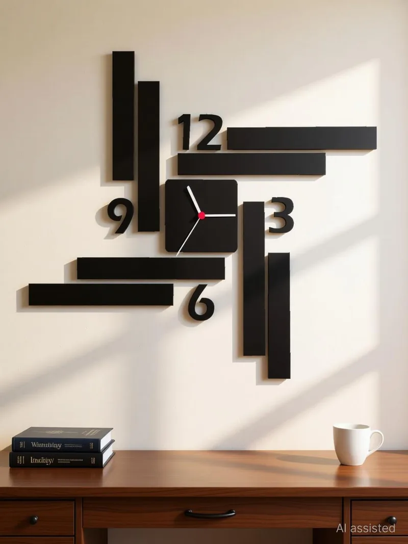 e india Analog 61 cm X 61 cm Wall Clock (Black, Without Glass, Standard)