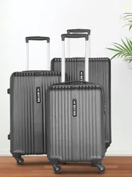 KILLER Hard Body Set of 3 Luggage 4 Wheels - STRING - Combo Set (28"+24"+20") - Silver
