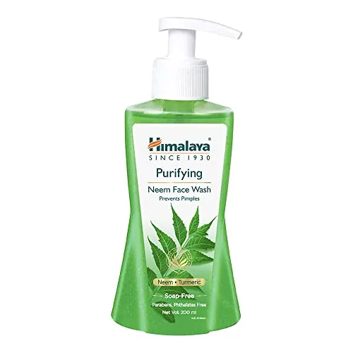 Himalaya Purifying Neem Face Wash|Clinically proven to fight against acne and pimples|Gently cleanses|100% naturally derived Neem|Works from 1st wash|For both men and women|200 ml