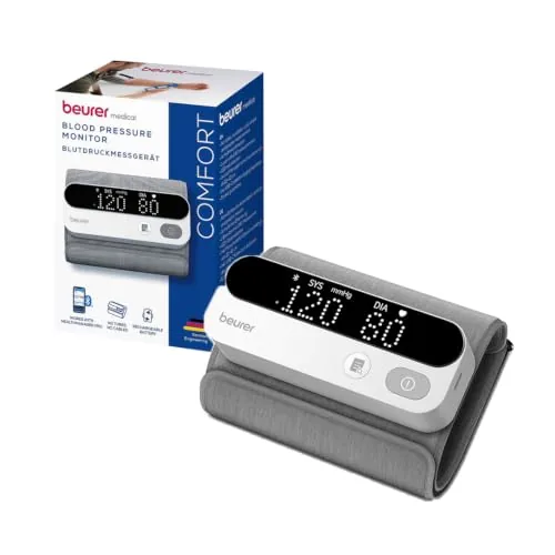 Beurer German Engineering BM 59 Wireless Upper Arm Blood Pressure Monitor I Tube-Free Armband, Bluetooth App ConnectivityI LED Risk IndicatorI Arrhythmia DetectionI Digital BP Machine (22–42 cm)I 3 Years Warranty
