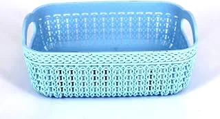 Multipurpose Storage Basket Set  Plastic Rectangle Basket Set of 2 Without Lid for Kitchen, Cabinets, Bathrooms, Ideal for Storing Stationery, Vegeta