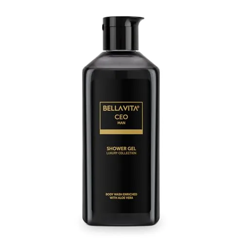 BELLAVITA CEO Man Body Wash 250ml Refreshing Shower Gel for Men | Deep Cleansing, Hydrating and Moisturising Skin with Aloe Vera & Charcoal Powder