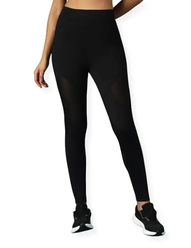 PUMP'D Women's Activewear Leggings Ankle Length Tights for Women for Gym, Yoga and Workout Slim Fit,Black Hole, 2XL