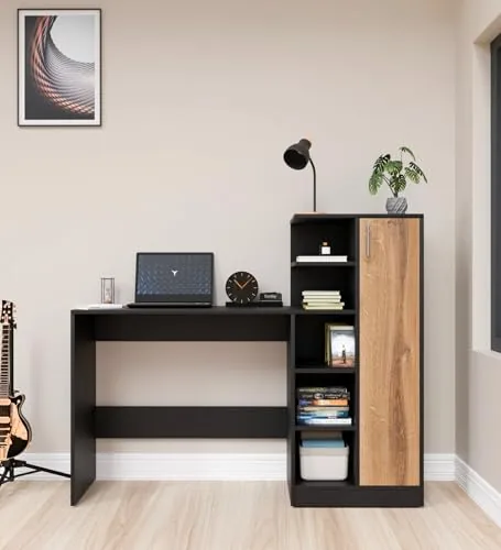 Spyder Craft Liard Engineering Wood Modern Office Desk Study Table Computer Table for Office Work from Home Kids Study Room Workstation with Storage - Color -Black, 1 Year Warranty