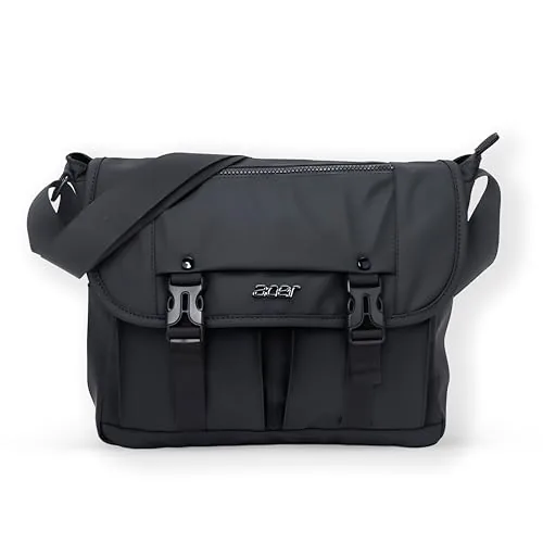 Acer Stylo Premium 14 Inch Laptop Sling Bag, Elegant Black Water-Resistant Polyester, Zippered Compartments & Front Pockets, Fits Up to 14-inch Laptops, Lightweight Daily Organizer for Work & Travel