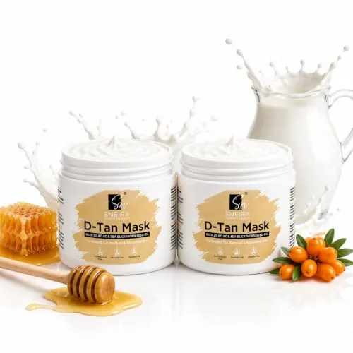 Sneira D-TAN Mask 100 gm(pack of 2) for Instant Tan Removal & Sun Protection With Milk, Honey & Kojik suitable for All Skin Types