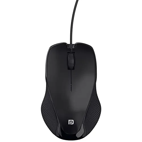 Portronics Toad 101 Wired Optical Mouse with 1200 DPI, Plug & Play, Hi-Optical Tracking, 1.25M Cable Length, 30Lakhs Click Life(Black)